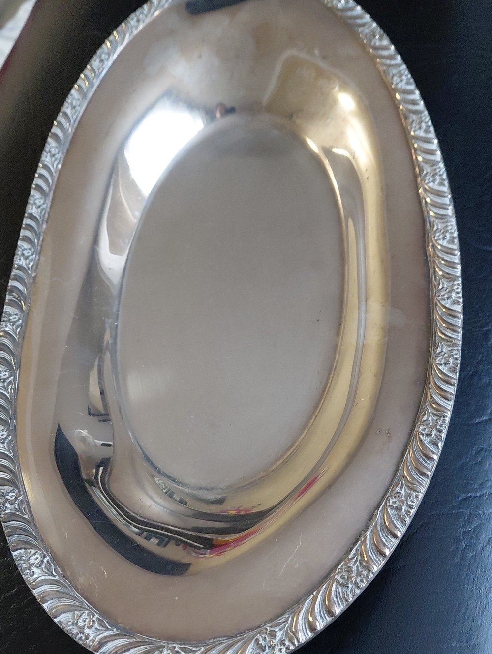Silver-Tone Decorative Serving Platter - Classic Oval